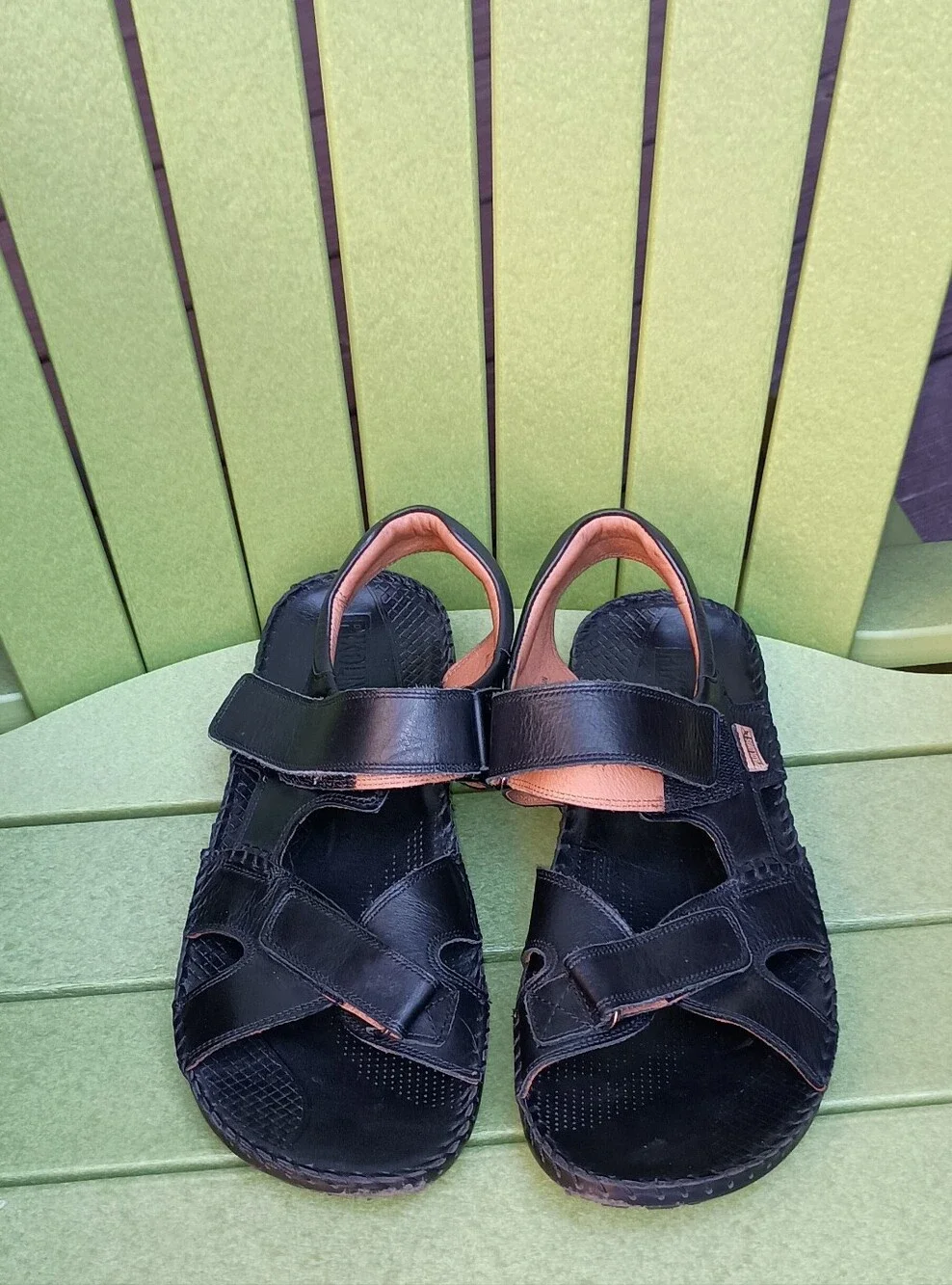 PIKOLINOS Black Leather Men's Sandals Size 45